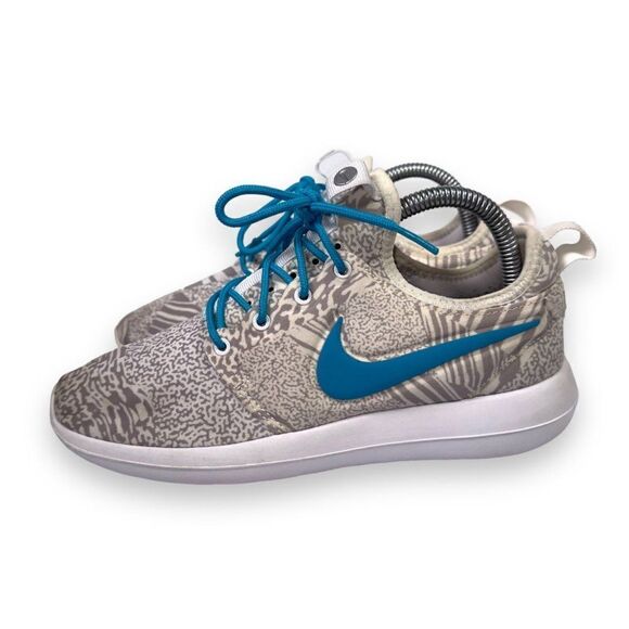 Nike iD Roshe Two (Nike By You) White / Grey / Teal Print 897153-992 Women's 7 - Picture 2 of 11